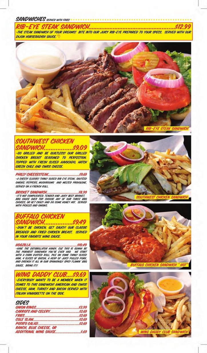 Wing Daddy's Sauce House - San Antonio, TX menu_pic