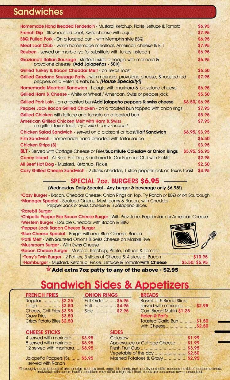 Cozy Cafe - Des Moines, IA menu_pic