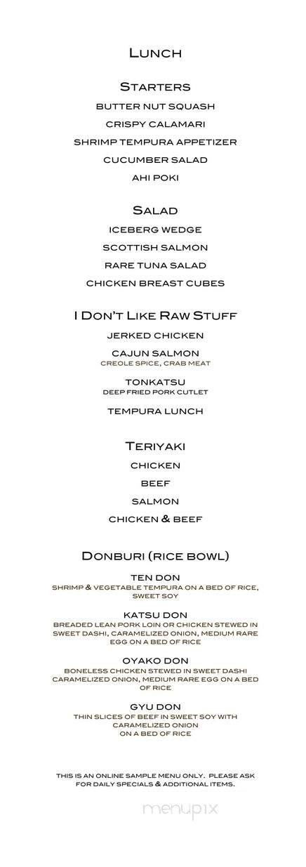Sushi Nami - Sandy Springs, GA menu_pic