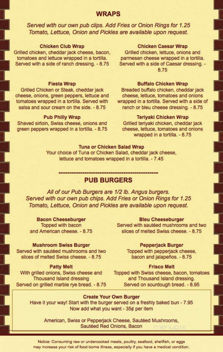 Pub Indianapolis - Indianapolis, IN menu_pic