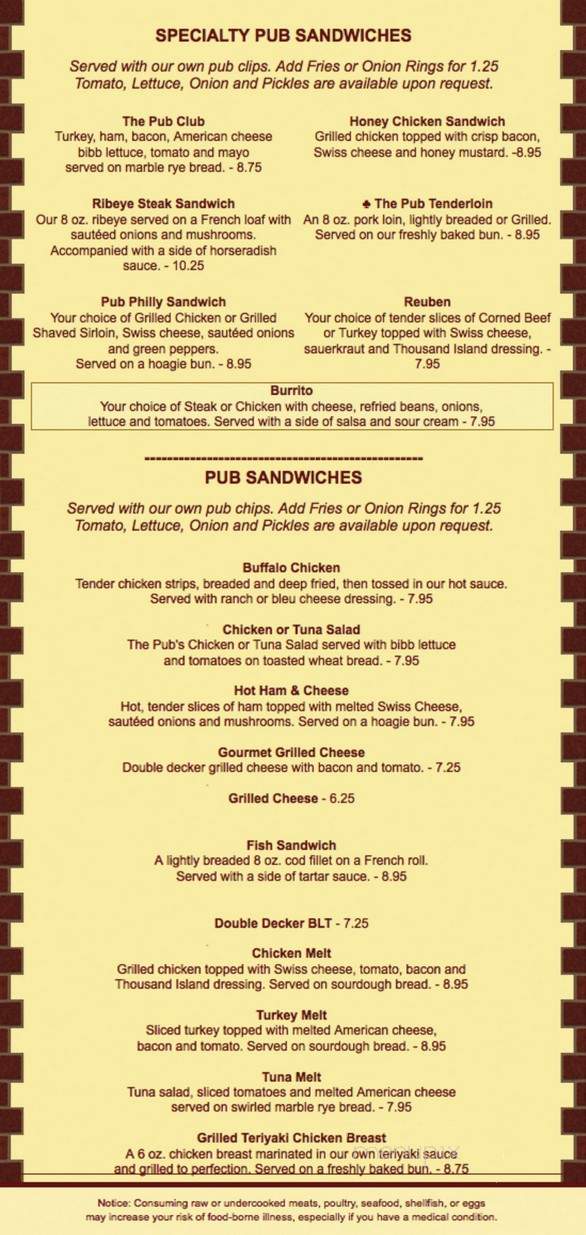 Pub Indianapolis - Indianapolis, IN menu_pic