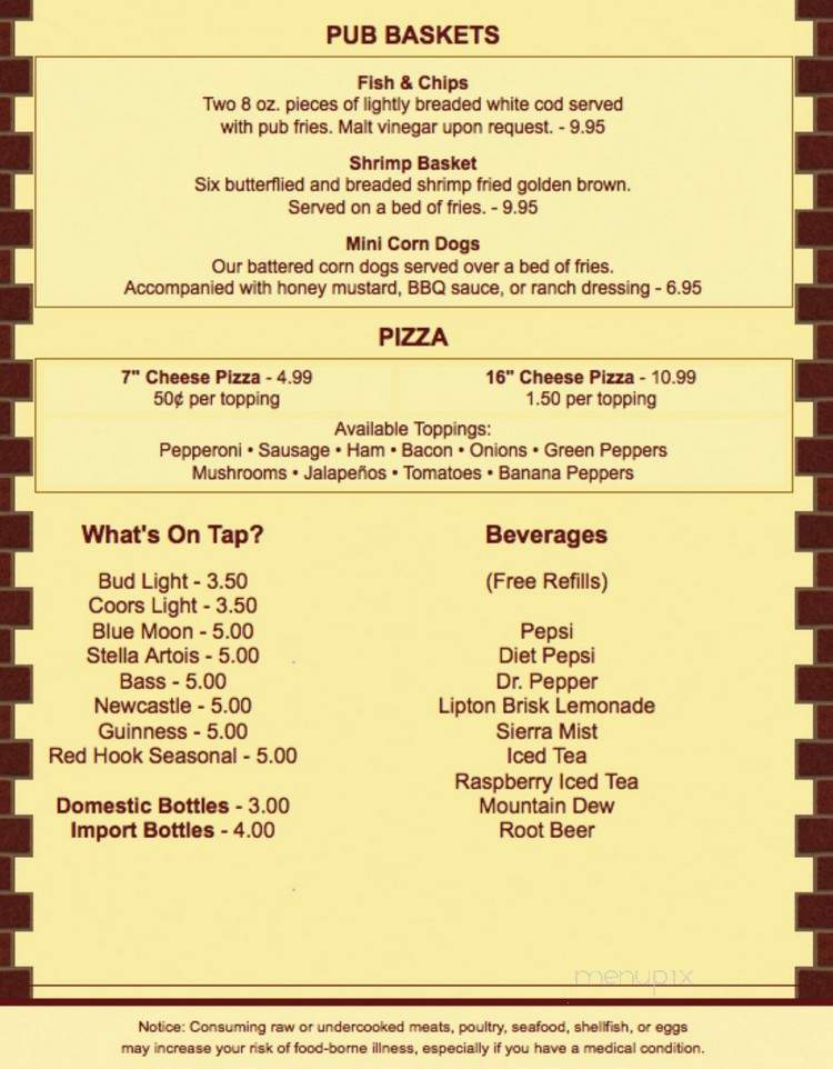 Pub Indianapolis - Indianapolis, IN menu_pic