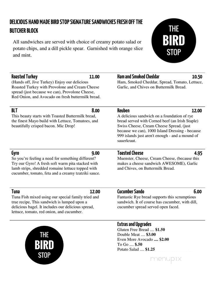 The Bird Stop Coffee Shop - Caldwell, ID menu_pic