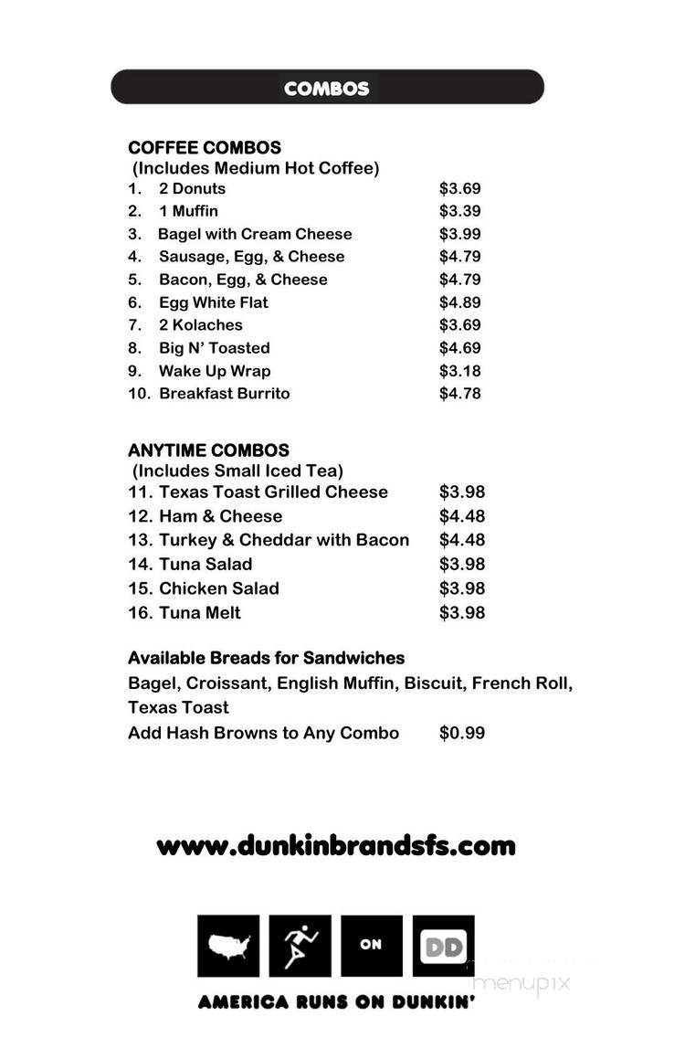 Dunkin' - Fort Smith, AR menu_pic