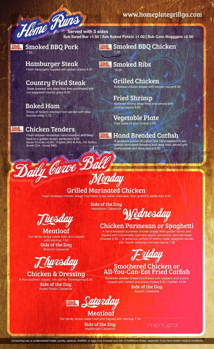 Home Plate Grill - Ringgold, GA menu_pic