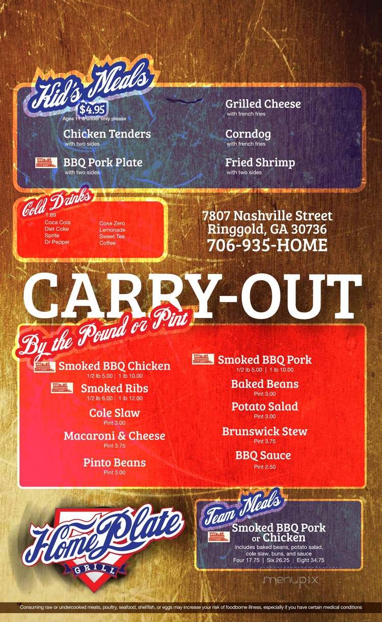 Home Plate Grill - Ringgold, GA menu_pic