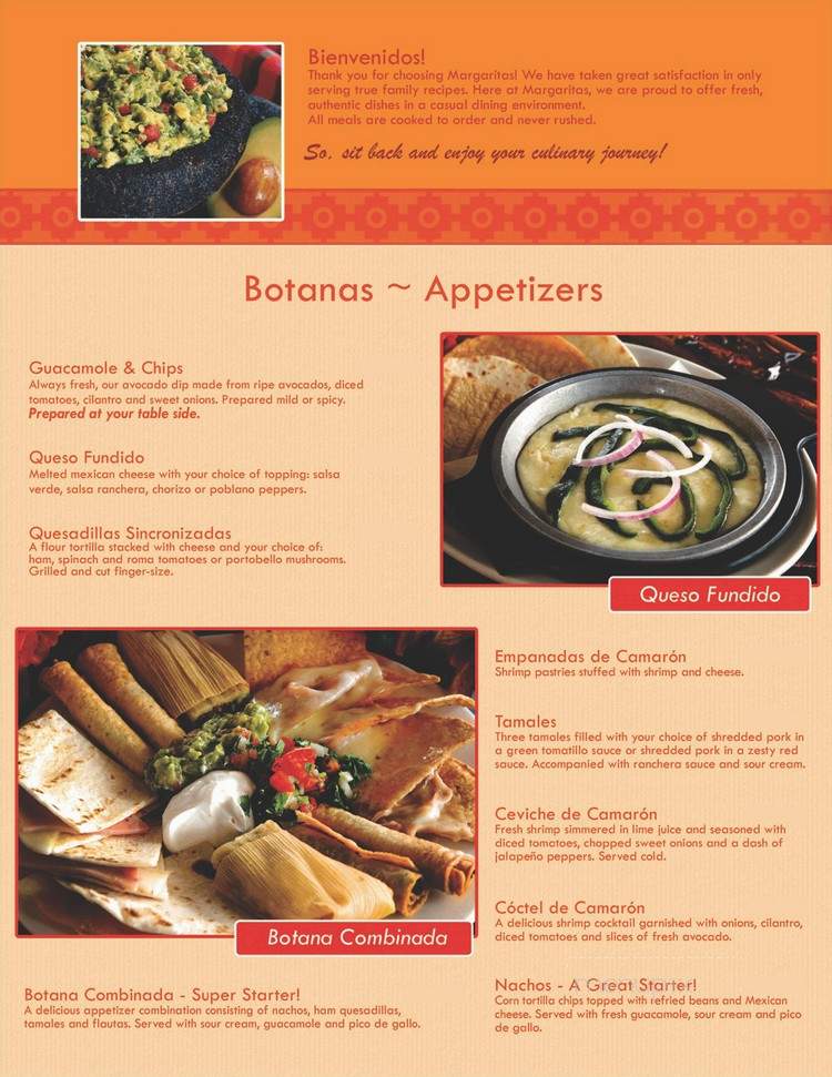 Margaritas - Oak Park, IL menu_pic