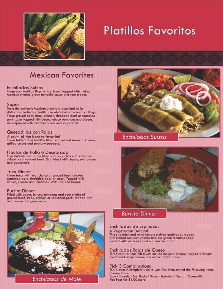 Margaritas - Oak Park, IL menu_pic