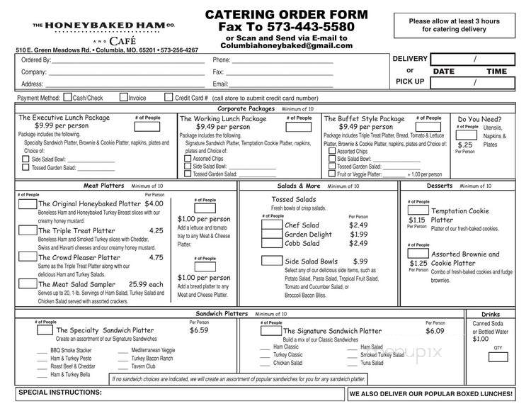 HoneyBaked Ham & Cafe - Columbia, MO menu_pic