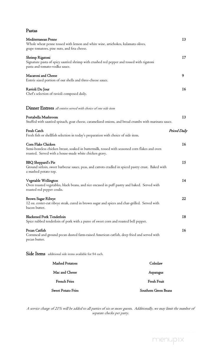 Porch Cafe - Brentwood, TN menu_pic