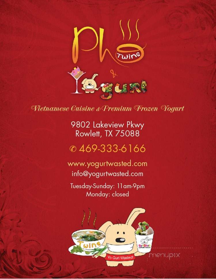 Pho Twins - Rowlett, TX menu_pic