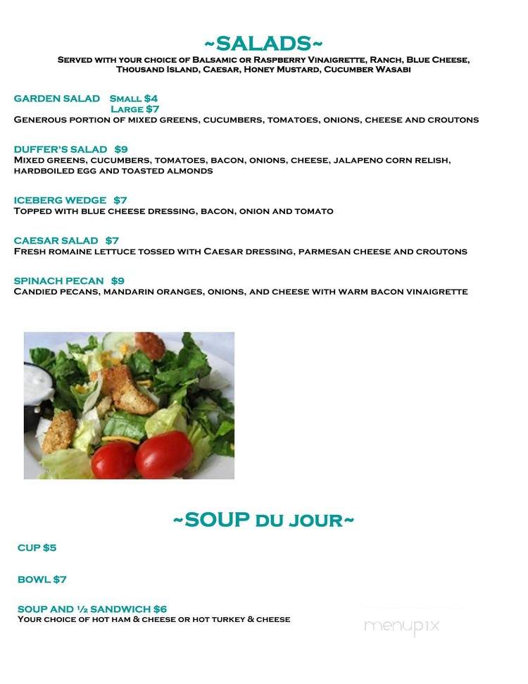 Duffers Bar Grill - Oak Island, NC menu_pic