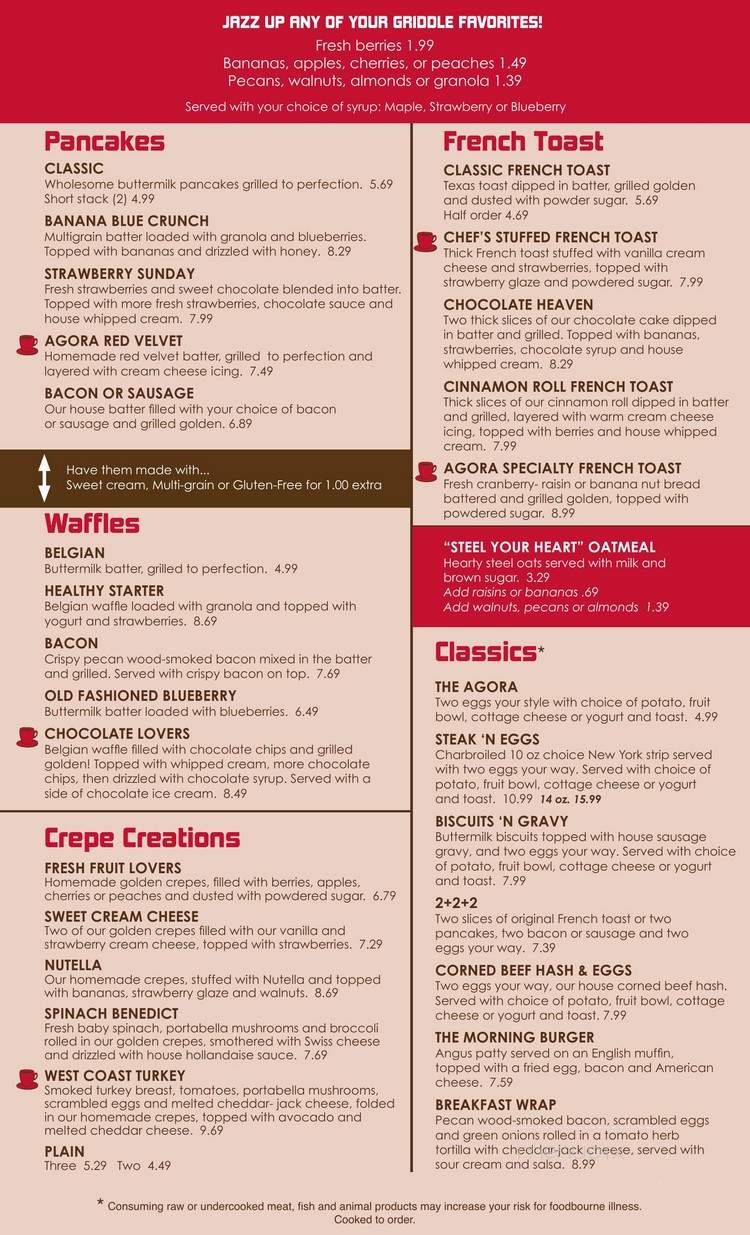 Cafe Agora - Menomonee Falls, WI menu_pic