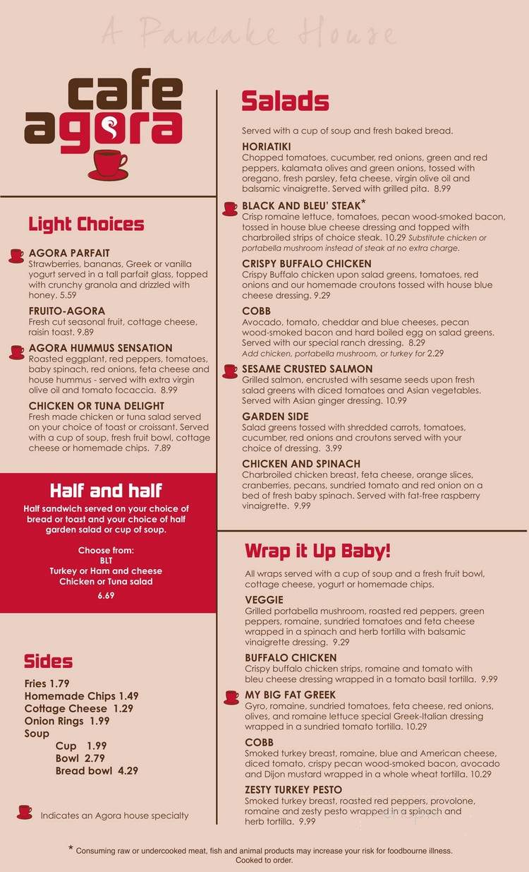 Cafe Agora - Menomonee Falls, WI menu_pic
