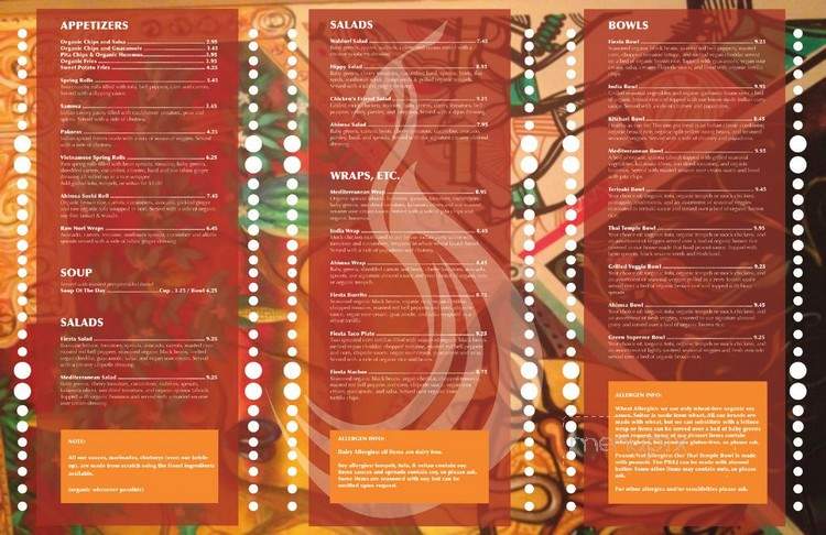 Ahimsa Vegan Cafe - Long Beach, CA menu_pic