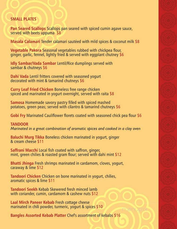 Bangles Indian Cuisine - Downingtown, PA menu_pic