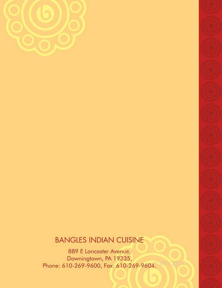 Bangles Indian Cuisine - Downingtown, PA menu_pic