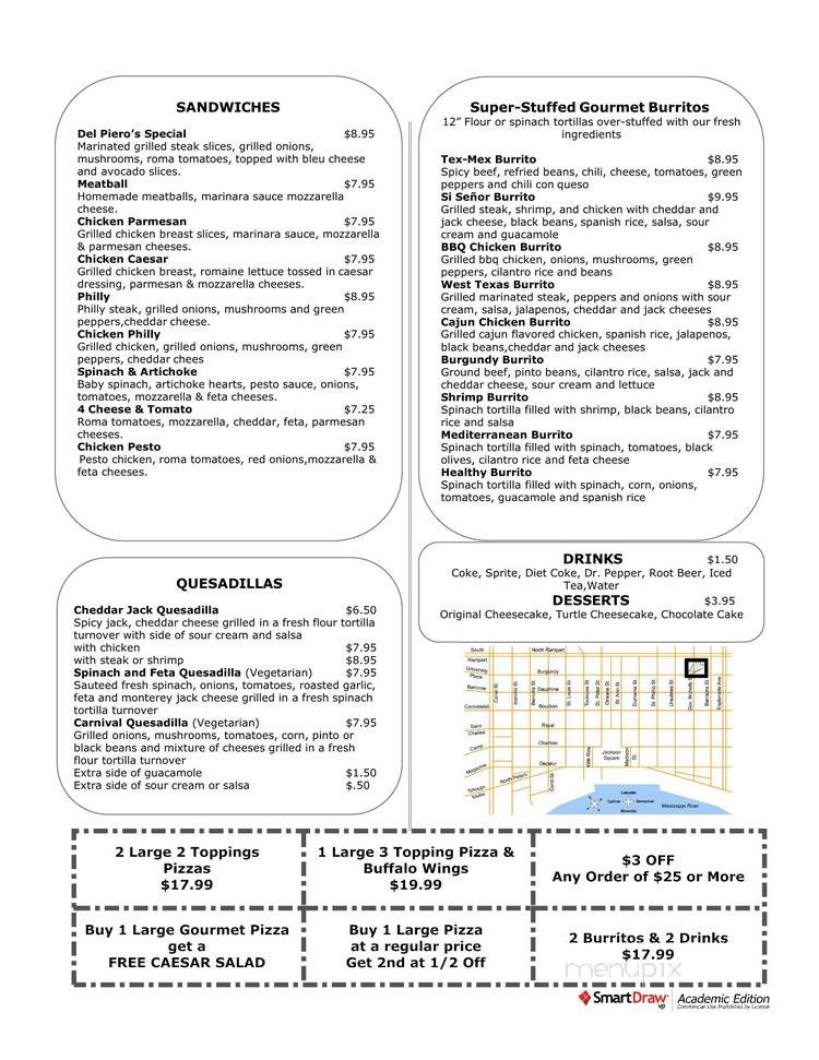 Del Piero's - New Orleans, LA menu_pic