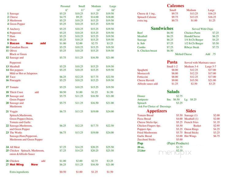 Calgaro's Pizza - Warsaw, MO menu_pic