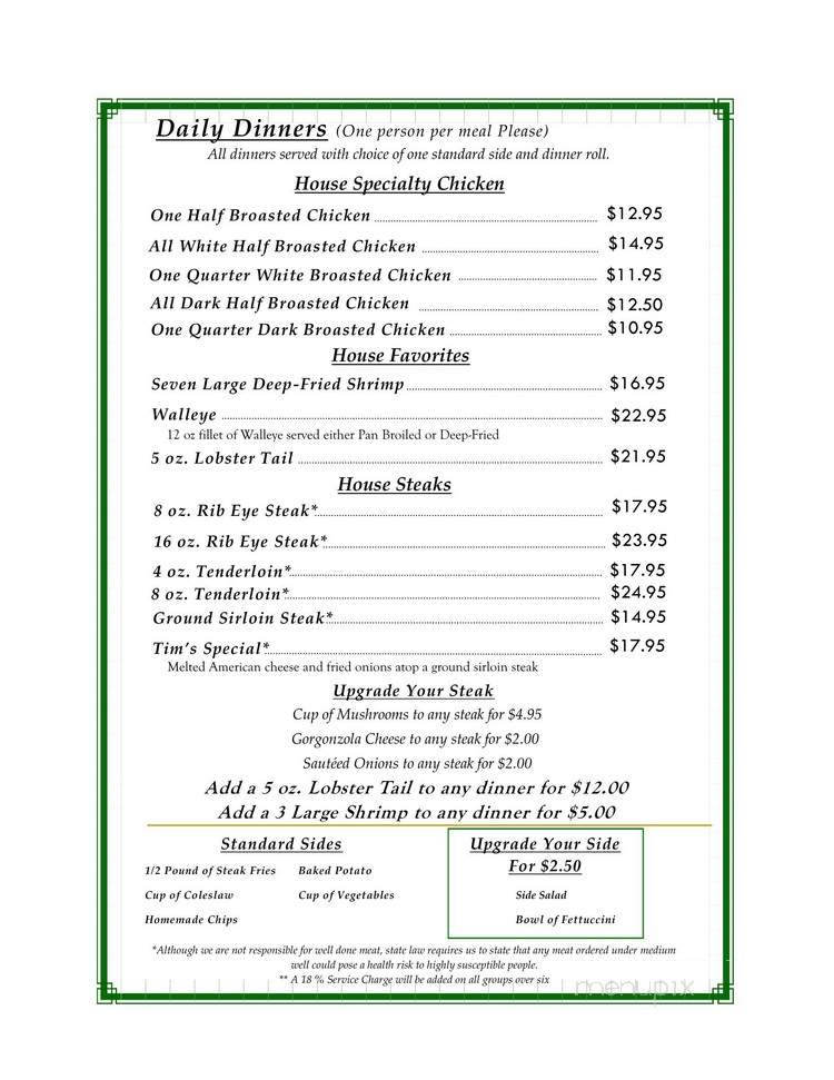Club X to C Restaurant - Gleason, WI menu_pic