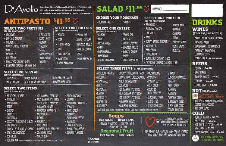 D'Avolio - Buffalo, NY menu_pic