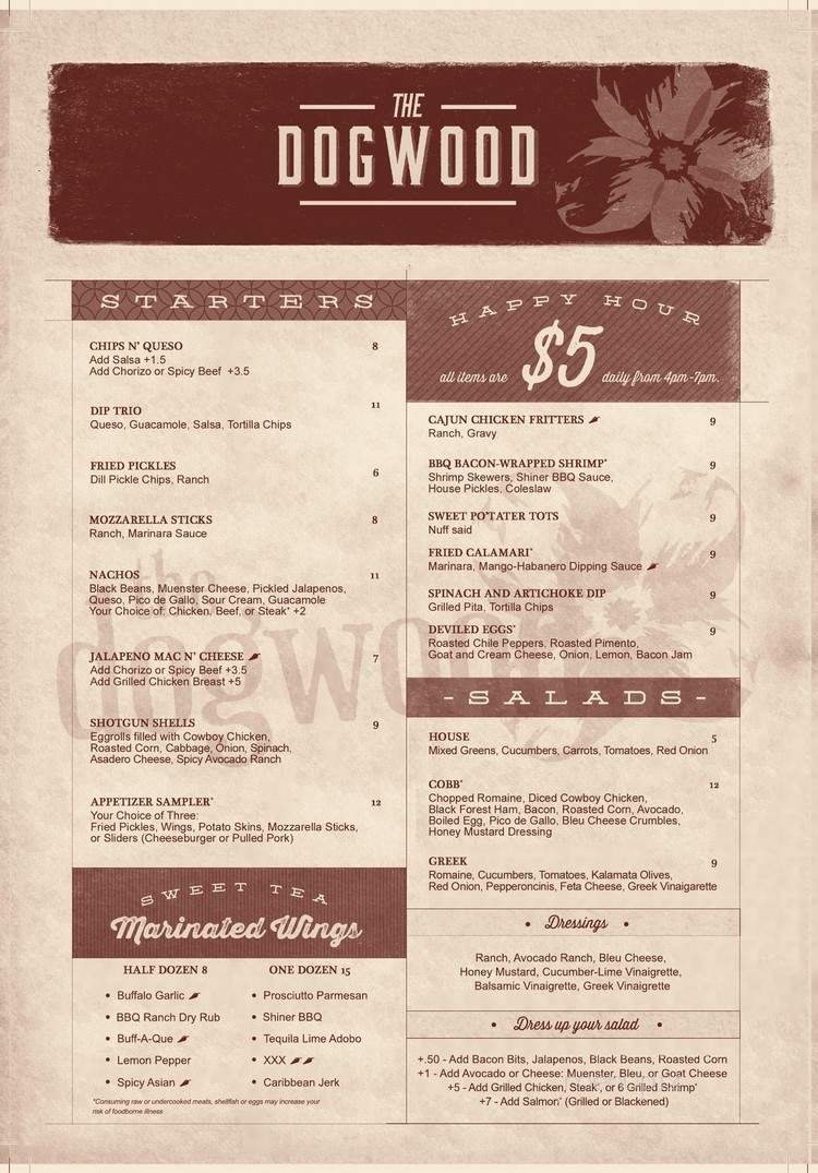 Dogwood - Houston, TX menu_pic