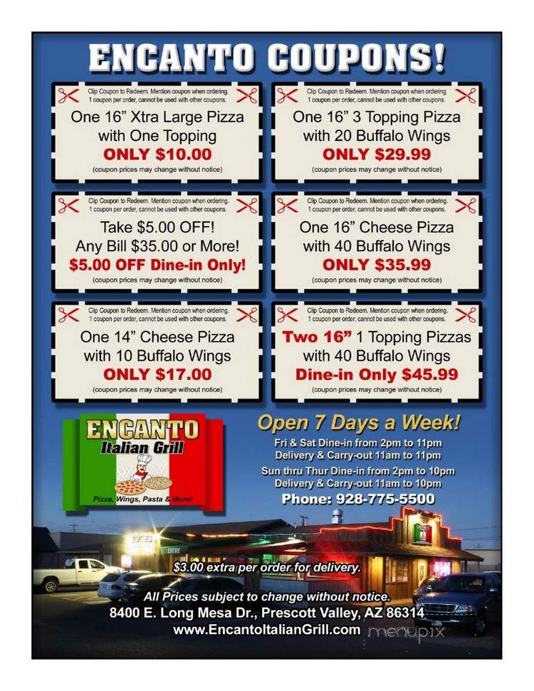 El Encanto Grill - Prescott Valley, AZ menu_pic