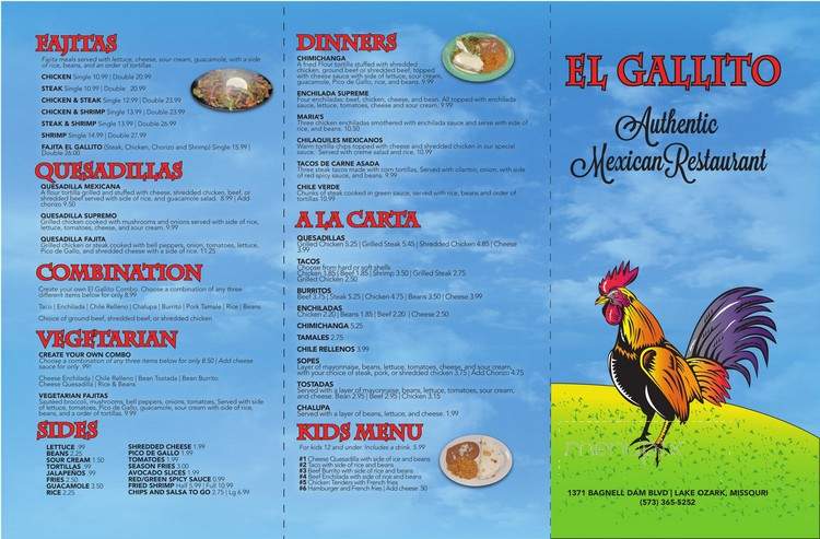 El Gallito Authentic Mexican Restaurant - Lake Ozark, MO menu_pic