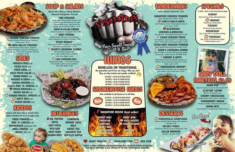 Friends Winder Grill - Winder, GA menu_pic
