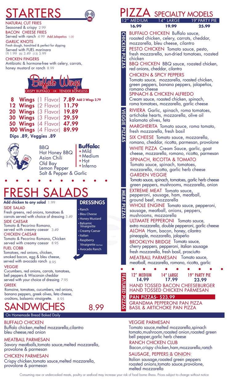 Fuel Pizza - Washington, DC menu_pic