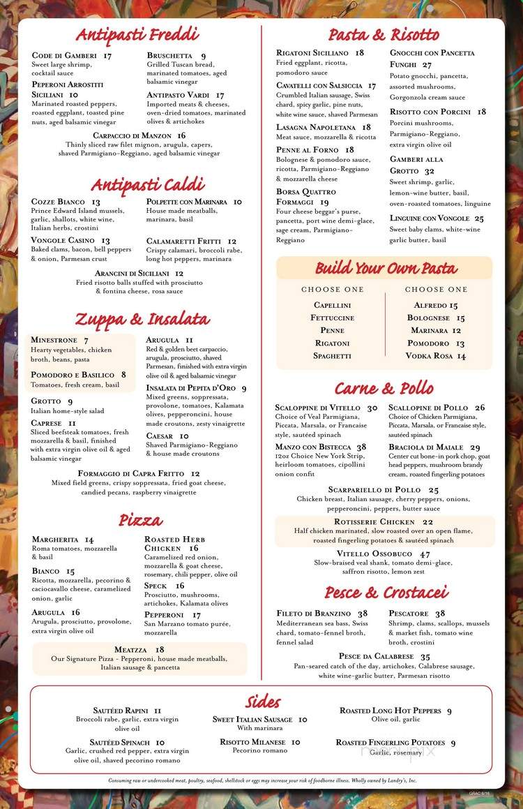 Grotto - Galveston - San Luis Resort - Galveston, TX menu_pic