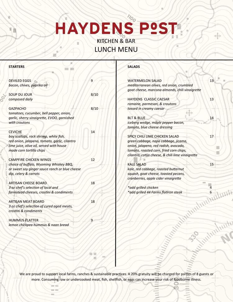 Haydens Post - Jackson, WY menu_pic