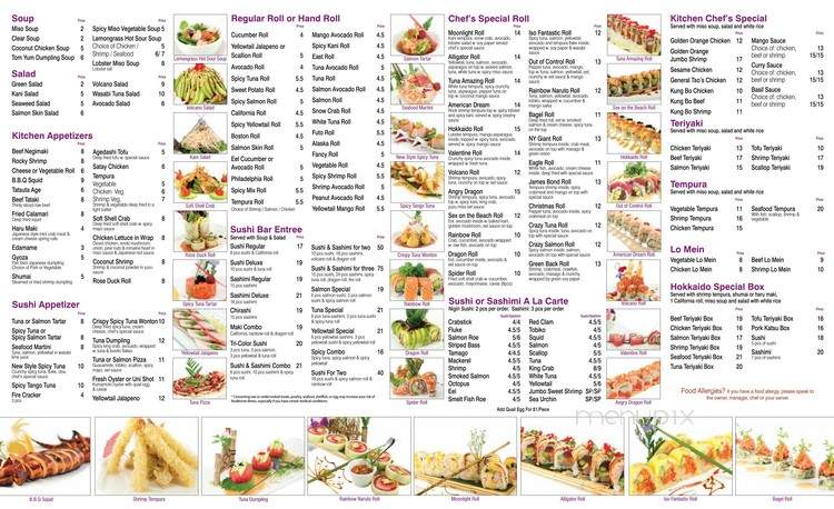 Hokkaido Asian Bistro - Saratoga Springs, NY menu_pic