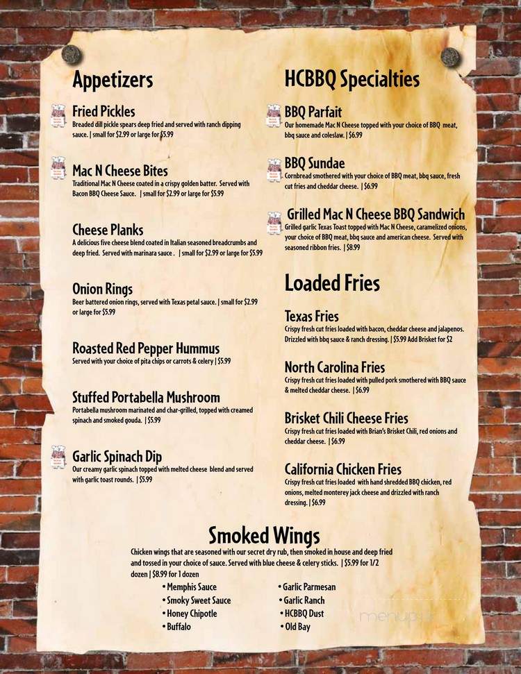 Horner's Corner BBQ - Carlisle, PA menu_pic