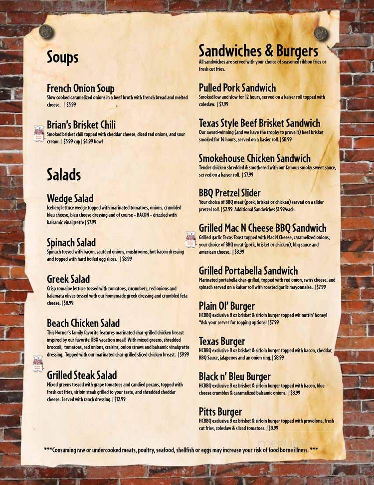 Horner's Corner BBQ - Carlisle, PA menu_pic