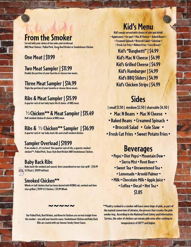 Horner's Corner BBQ - Carlisle, PA menu_pic