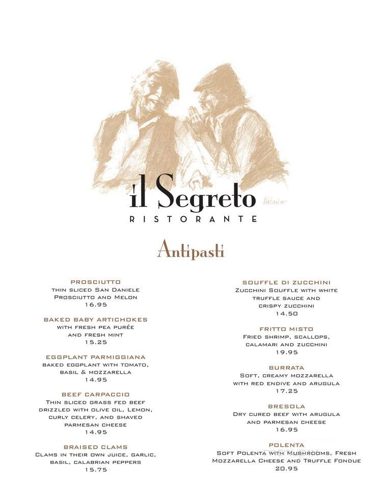Il Segreto - Los Angeles, CA menu_pic