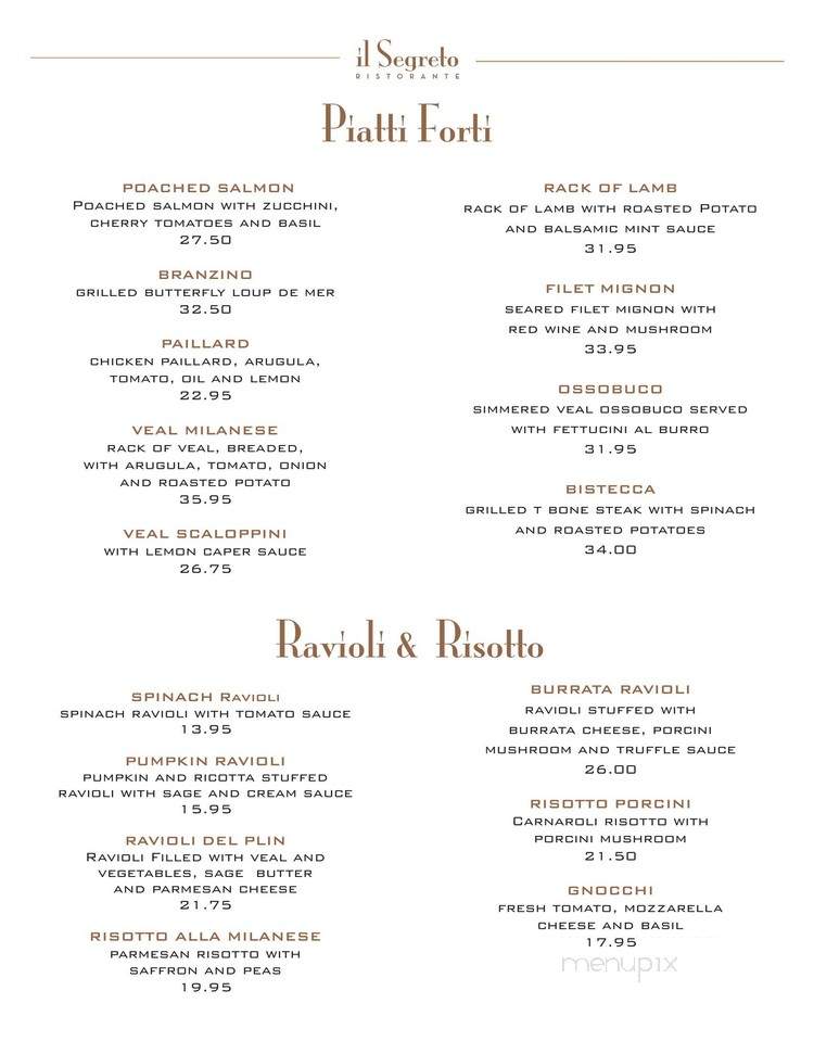 Il Segreto - Los Angeles, CA menu_pic
