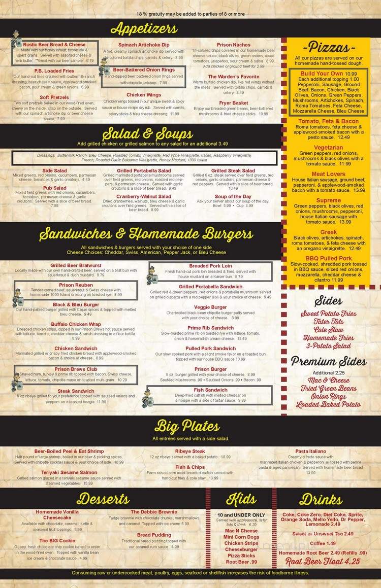 Prison Brews - Jefferson City, MO menu_pic