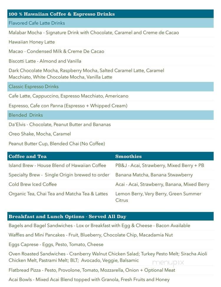 Island Vintage Coffee - Honolulu, HI menu_pic