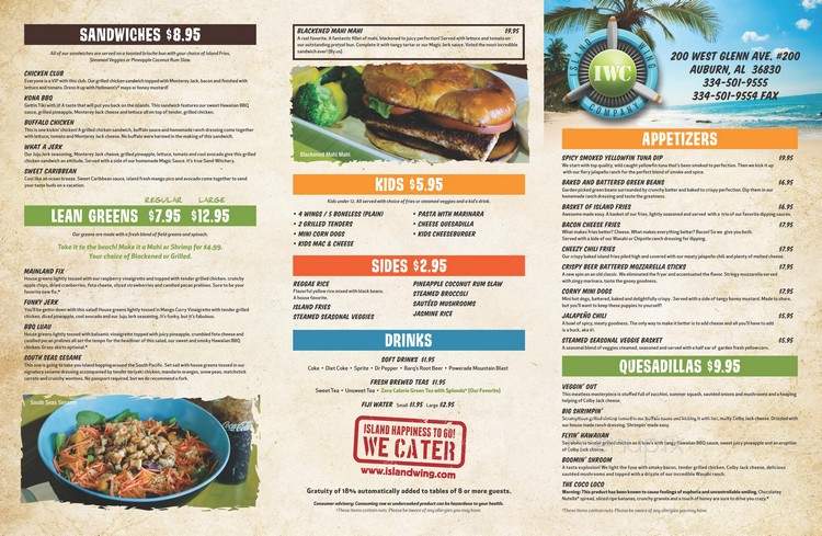 Island Wing Company - Gulf Shores, AL menu_pic
