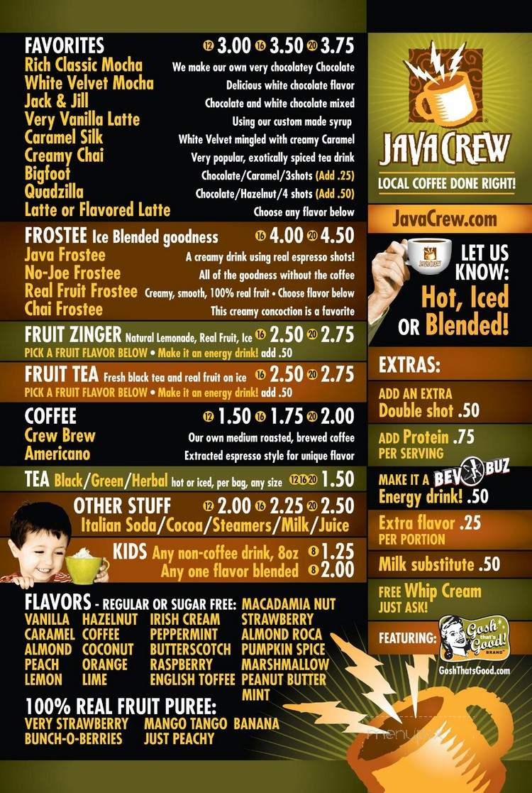 Java Crew - Keizer, OR menu_pic