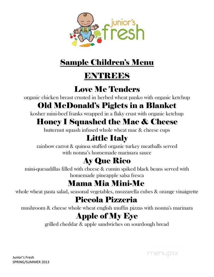 Junior's Fresh - New York, NY menu_pic