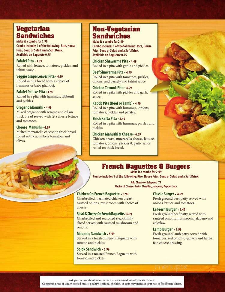 La Fresh Mediterranean Grill - Plymouth, MI menu_pic