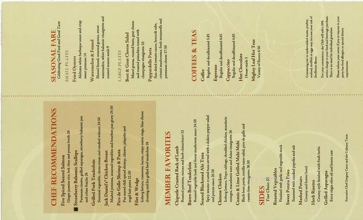 Metropolitan Club - Chicago, IL menu_pic