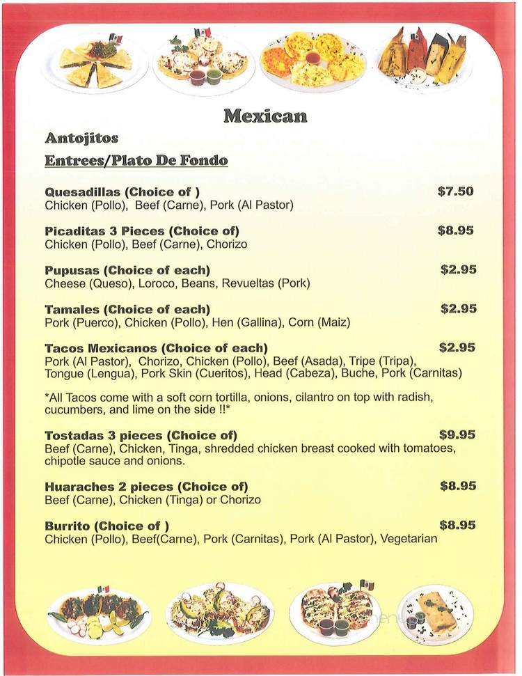 Pollo Feliz Y Taqueria - Ellicott City, MD menu_pic