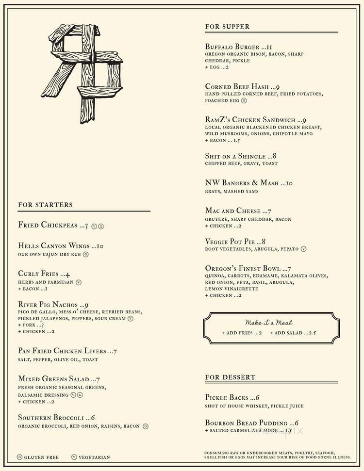 River Pig - Portland, OR menu_pic