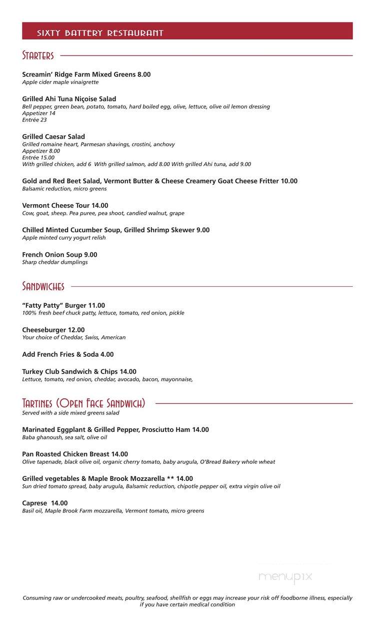 Sixty Battery - Burlington, VT menu_pic