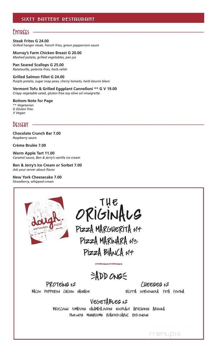 Sixty Battery - Burlington, VT menu_pic