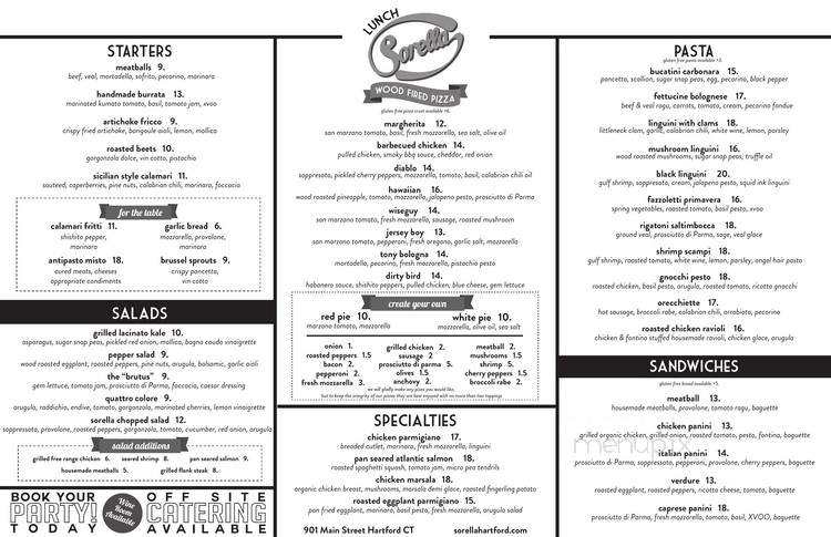 Sorella - Hartford, CT menu_pic